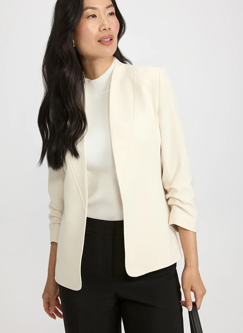 Twill 3/4 Sleeve Blazer