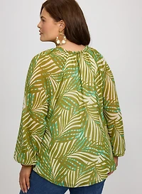 Melanie Lyne - Frilled Palm Print Blouse