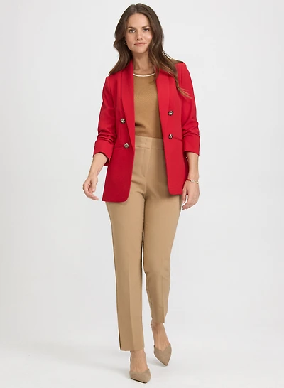 Blazer à col châle et pantalon à jambe étroite
