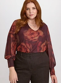 Rose Print Top