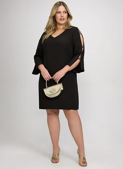 Joseph Ribkoff - Slit Sleeves Dress