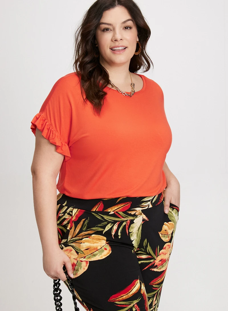 T-shirt à manches capes volantées