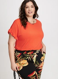 T-shirt à manches capes volantées