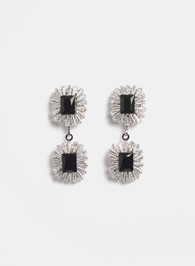 Two-Tier Crystal Earrings
