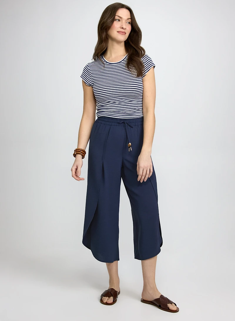 Pantalon écourté à jambe large