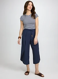 Pantalon écourté à jambe large