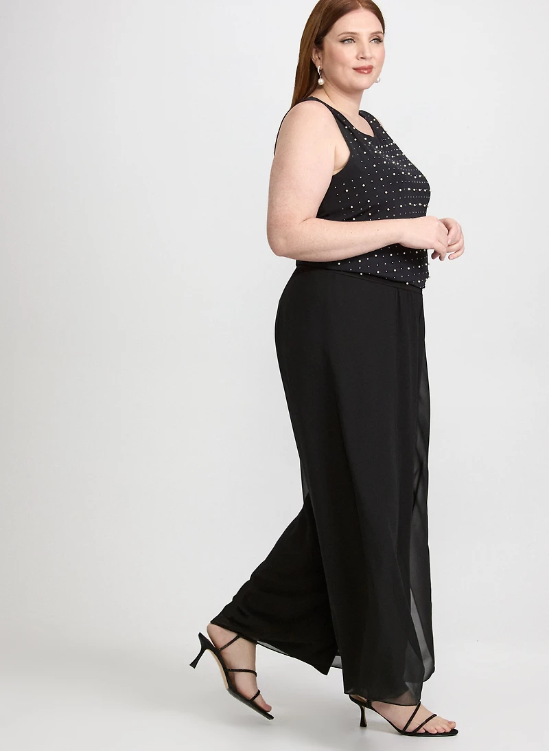 Pantalon à superposition en chiffon