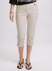 Tab Detail Slim-Leg Capris