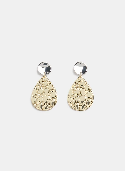 2-Toned Teardrop Earrings