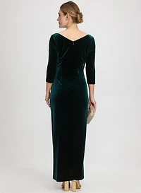 Robe cache-coeur en velours