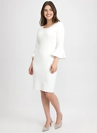 Pearl Embellished Sweater Dress