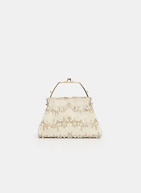 Pearl Embellished Box Clutch
