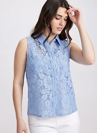 Blouse en dentelle sans manches