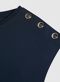 T-shirt à boutons métalliques