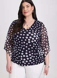 Mesh Polka Dot Top