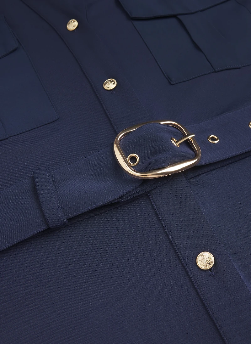 Robe chemisier à ceinture