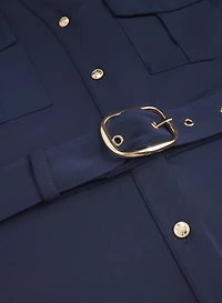 Robe chemisier à ceinture