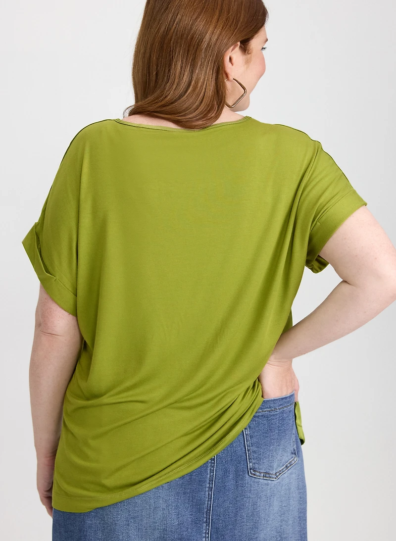 Satin Scoop Neck Top