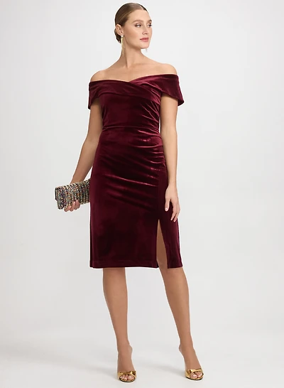 Off-The-Shoulder Velvet Dress