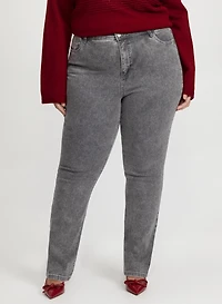Faded Straight-Leg Jeans