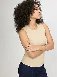 Sleeveless Ribbed Knit Top
