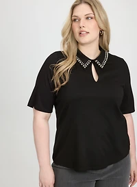 Pearl Collar Top