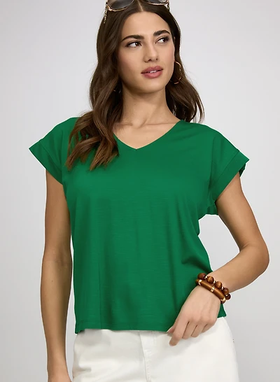 V-Neck Slub T-Shirt
