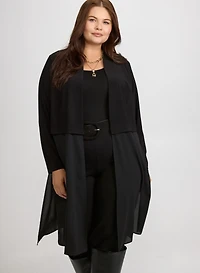 Chiffon Panel Cardigan