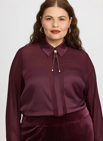 Satin & Chiffon Blouse