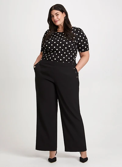 Polka Dot Top & Wide Leg Pants