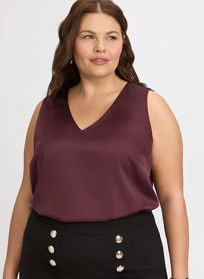 Sleeveless Satin Blouse