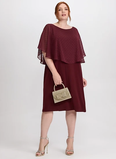 Embroidered Capelet Dress