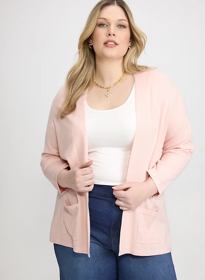 Knit Open-Front Cardigan