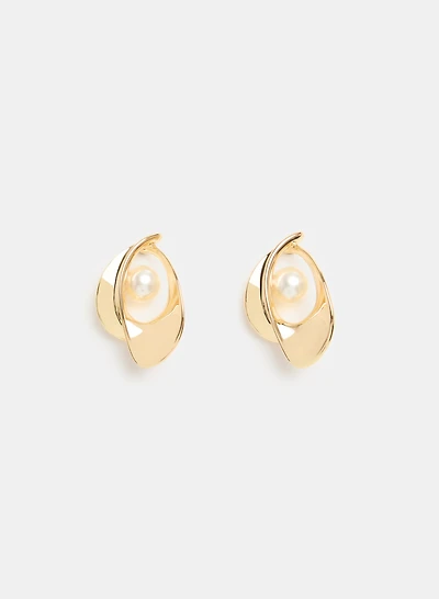 Pearl Embellished Teardrop Earrings