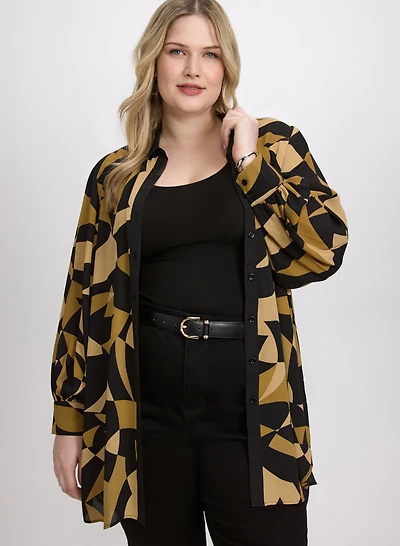 Blouse-tunique à motif géométrique