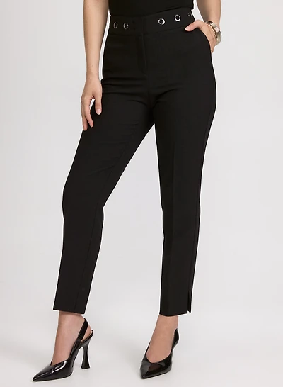 Emma Grommet Trim Slim-Leg Pants
