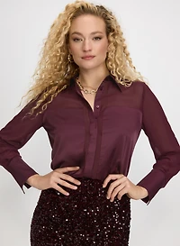 Satin & Chiffon Blouse