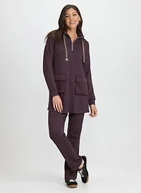 Mock Neck Scuba Tunic & Pull-On Scuba Pants