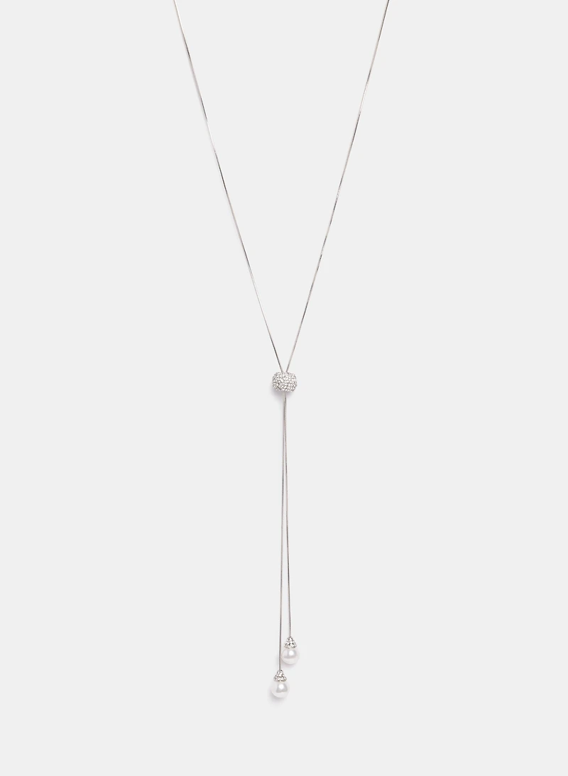 Collier à glissière à pendentif de perles