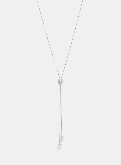 Collier à glissière à pendentif de perles