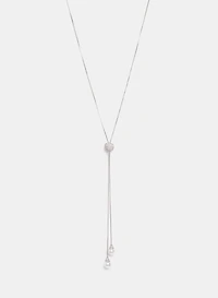 Collier à glissière à pendentif de perles