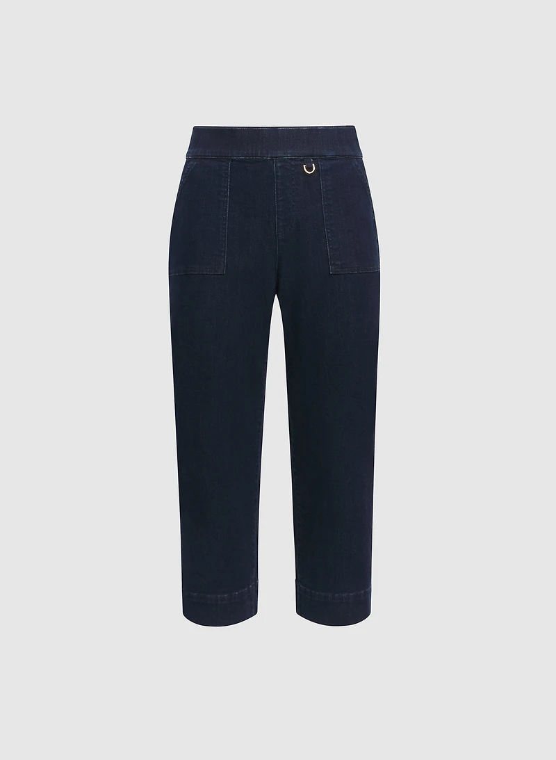 Capri en denim à jambe droite