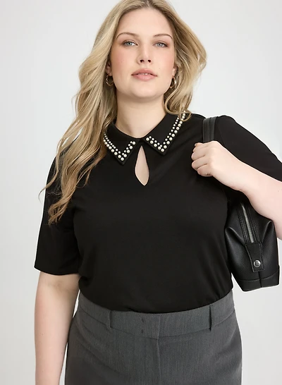 Pearl Collar Top