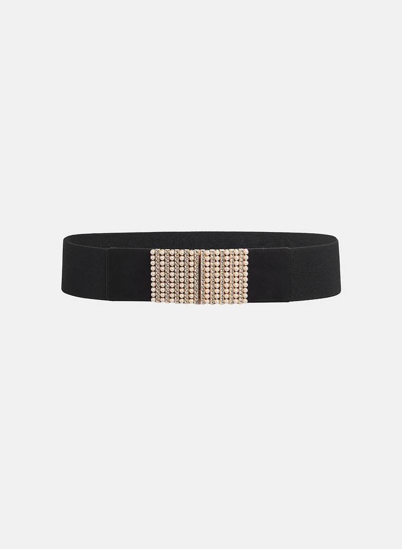 Ceinture élastique ornée de perles