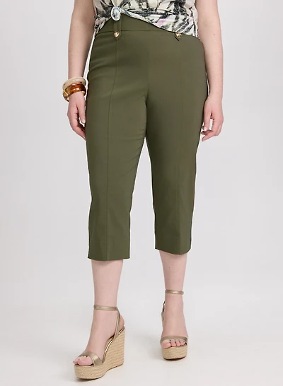 Side Slit Pull-On Capris