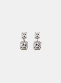 Boucles d'oreilles à zircons cubiques carrés
