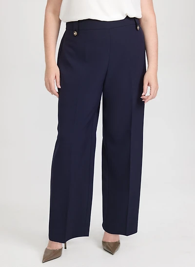 Olivia Pull-On Wide-Leg Pants