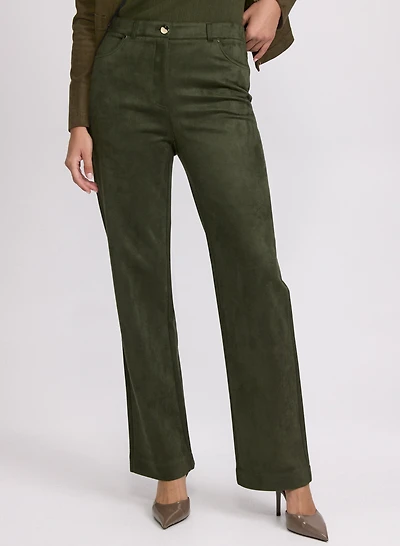 Pantalon Lily droit en faux suède