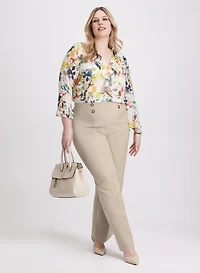 Floral Print Blouse & Olivia Wide-Leg Pants