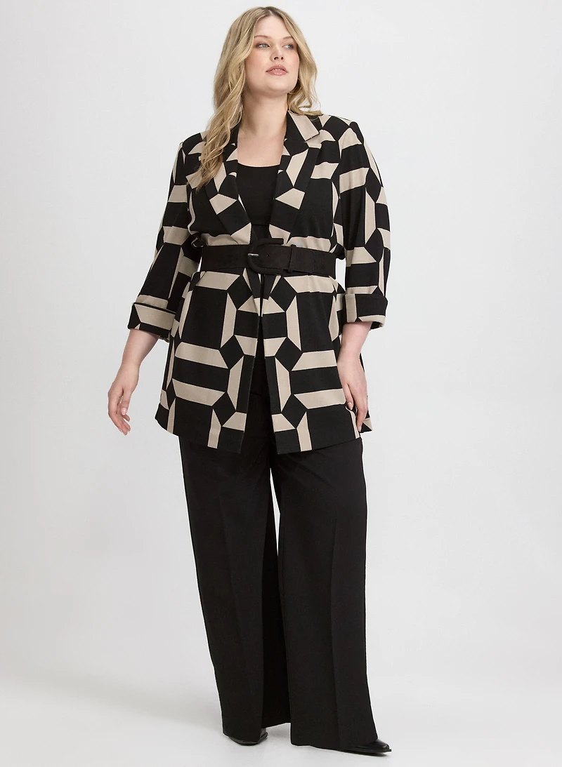 Geometric Print Jacket & Olivia Wide-Leg Pants